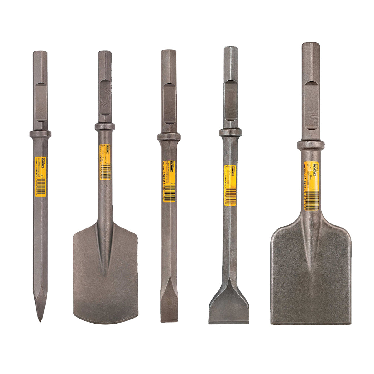 Scalpelli a PUNTA, VANGA, PIATTI, SPATOLA, TAGLIO ASFALTO SDS-MAX ad attacco ESAGONALE 28mm - DeWALT Scalpelli a PUNTA, VANGA, PIATTI, SPATOLA, TAGLIO ASFALTO SDS-MAX ad attacco ESAGONALE 28mm - DeWALT